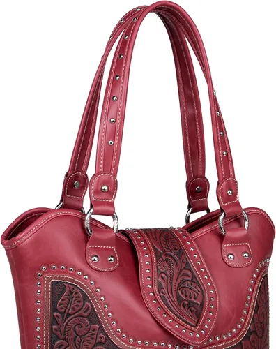 Vista 4 de Montana West Bolso de mano occidental para mujer, bolso de hombro oculto con funda desmontable