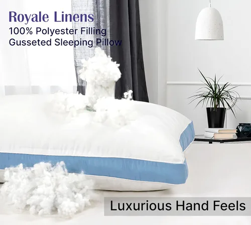 Vista 3 de ROYALE LINENS Juego de 2 almohadas de tamaño estándar, almohada de cama para dormir, almohada refrescante para dormir de espalda, estómago