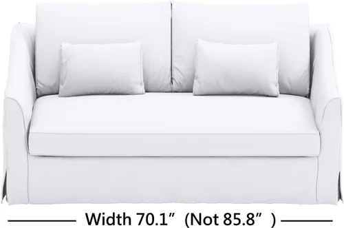 Vista 3 de Funda Farlov de algodón para sofá biplaza de 70 pulgadas de ancho, compatible con funda de sofá IKEA Funda de algodón resistente Farlov