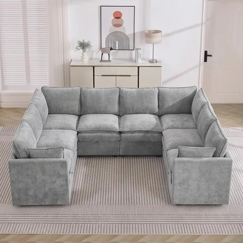 Vista 91 de Otomana cuadrada grande de 27 pulgadas con almacenamiento, reposapiés tapizado moderno con patas antideslizantes para sofá, mesa de café, sala