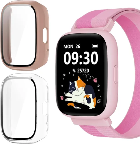 Vista 7 de Compatible con BIGGERFIVE Smart Watch, Lamshaw Hard PC Case con protector de pantalla compatible con BIGGERFIVE BW02 Smart Watch/Brave 2-1.8 negro