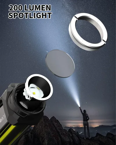 Vista 4 de Luz de trabajo LED, reflector recargable de 35 W 2000 LM, compatible con batería de iones de litio Milwaukee de 18 V, linterna de mazorca con puerto