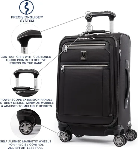Vista 2 de Travelpro Platinum Elite-Softside - Maletas expansible con ruedas giratorias, Negro shadow), 409186101