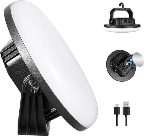 Vista 17 de VAVOFO Linterna LED de Campamento Recargable de 30W, 3000LM, 124 LED con 3 Modos de Iluminación, Luz Portátil para Tienda de 7200mAh con Imán