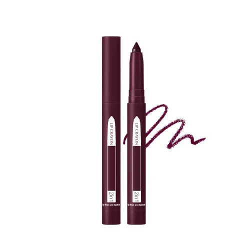 Vista 13 de Lápiz labial 2 en 1, delineador de labios, lápiz delineador de labios, lápiz labial delgado, brillo de labios de belleza, lápiz labial mate de punta