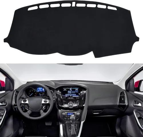 Vista 17 de SPEEDWOW Tapete para cubierta de tablero de instrumentos compatible con Ford F150 1997-2003 sin sensor climático/sensor de luz