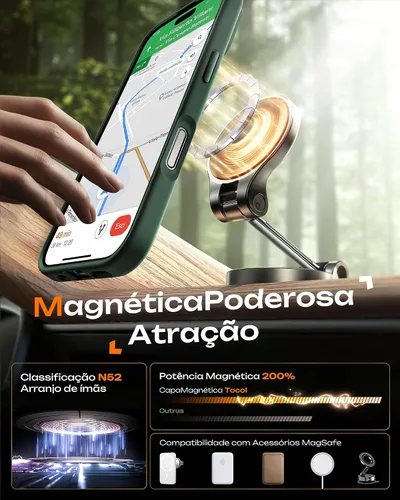 Vista 808 de TOCOL Funda para iPhone 11, compatible con Magsafe, protección completa de cámara, imanes integrados, protección contra caídas, funda translúcida