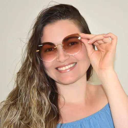 Vista 3 de Avialas Gafas de sol Giglio, Gafas de sol para mujer modelo Marco estilo Rimless Cat Eye, Gafas para sol Mujer
