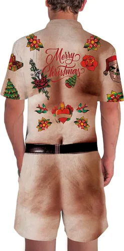 Vista 2 de Goodstoworld Mono hawaiano masculino con cierre de cremallera y bolsillo S-XXL