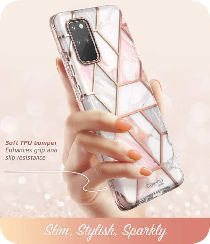 Vista 3 de i-Blason Serie Cosmo - Funda para Samsung Galaxy S20+ Plus 5G (versión 2020), elegante funda protectora con purpurina sin protector de pantalla