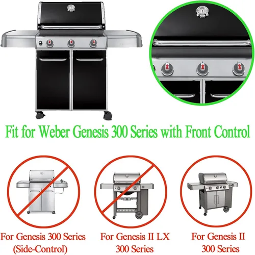 Vista 3 de GasSaf Deflector de calor de repuesto para Weber 65505 7622, Genesis 300 Series (2011-más reciente) E310 E320 E330 S310 S320 S330 con control