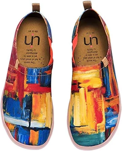 Vista 57 de UIN Zapatos de viaje para caminar para hombre, sin cordones, de lona, informales, ligeros, cómodos y modernos, diseño de perritos felices Ahhhhh