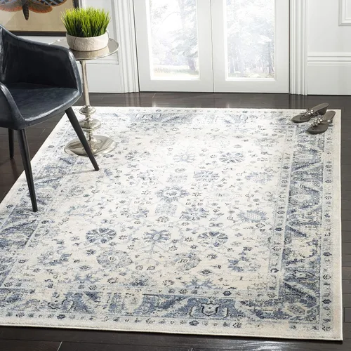 Vista 18 de SAFAVIEH Colección Charleston Alfombra de Acento - 2 pies x 5 pies, Gris & Gris Oscuro, Diseño Oriental con Efecto Desgastado, No Desprende Pelusa