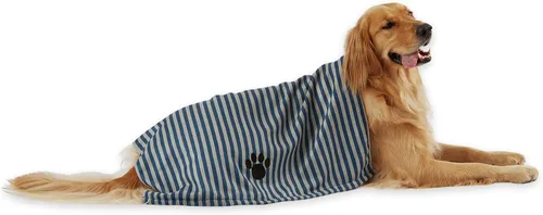 Vista 18 de Toalla para mascotas bordada DII Design, 44 x 27.5 pulgadas, azul rayado