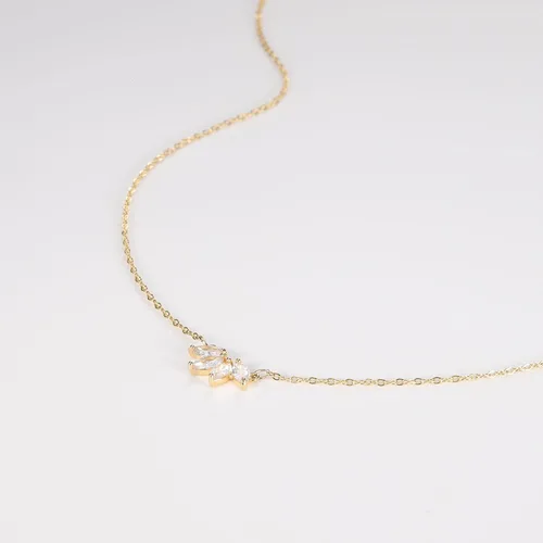 Vista 6 de HANLI Diamond Necklaces for Women Dainty Gold Necklace 14K Gold Plated Simple CZ Moon Star Pendant Necklace Trendy Gold Necklace Jewelry Gifts for