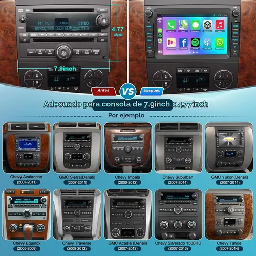 Vista 2 de Radio de coche 4G+64G de 8 núcleos para Chevrolet Chevy Silverado Impala GMC Sierra Acadia Enclave Yukon 2007-2012, pantalla táctil IPS estéreo