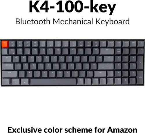 Vista 2 de Keychron K4 Teclado mecánico inalámbrico Bluetooth 51con cable USB compacto 96 diseño 100 teclas teclado de computadora Gateron G Pro interruptor