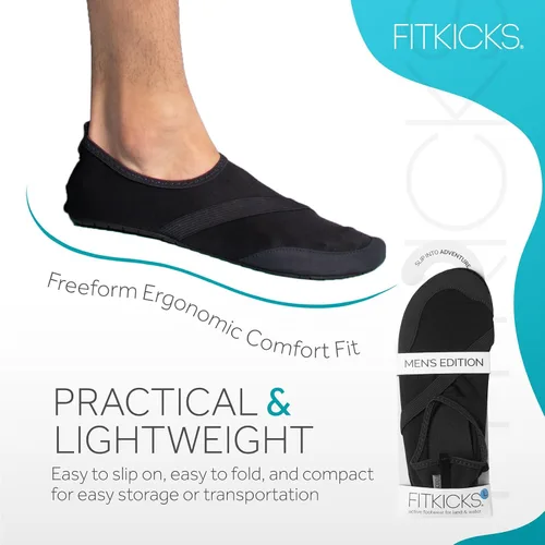 Vista 2 de FITKICKS Zapatos de agua plegables activos para hombre Negro/Negro