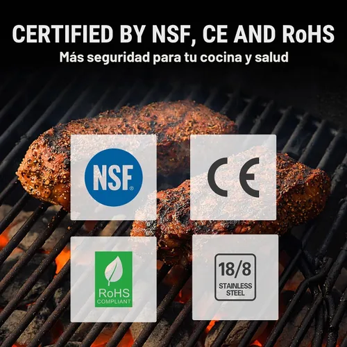 Vista 8 de ThermoPro TempSpike - Termómetro inalámbrico digital para carne de 500 pies, termómetro de carne Bluetooth inalámbrico para res, cordero, pollo