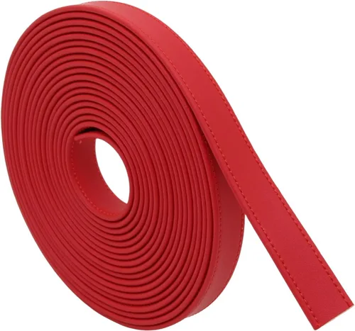 Vista 15 de lalatia Correas de cuero sintético cosidas para manualidades, tiras de cuero con costuras de 1/2 pulgada de ancho, 2 yardas de largo, color negro