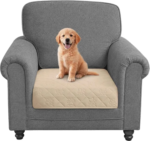Vista 26 de PAWFINITY Funda de cama impermeable para perros, manta para mascotas lavable para colchón Gris