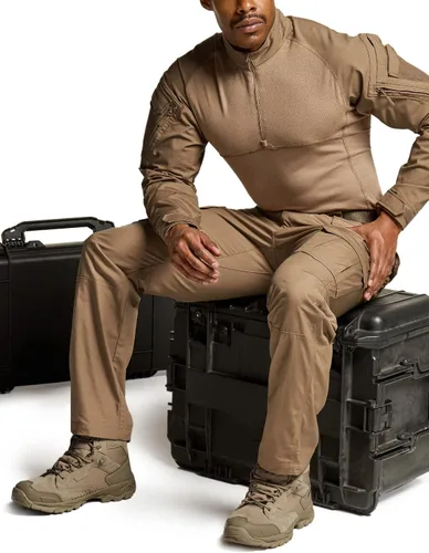 Vista 3 de CQR Pantalones tácticos tipo cargo, para hombre, tejido Ripstop, resistentes al agua, ligeros, para uso diario, para el trabajo, senderismo