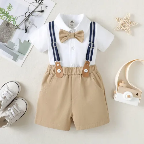 Vista 3 de PURSKYY Ropa de vestir para bebé, caballero para niño, traje de boda para invierno, conjunto de ropa de bautizo de otoño
