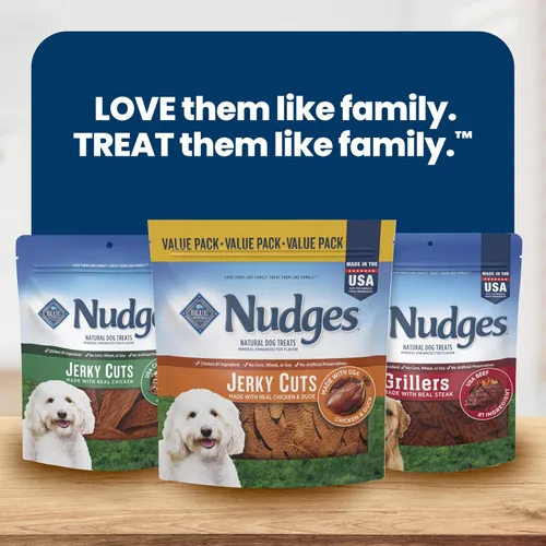 Vista 9 de Blue Buffalo Nudges Jerky Cuts - Golosinas para perros de pollo y pato