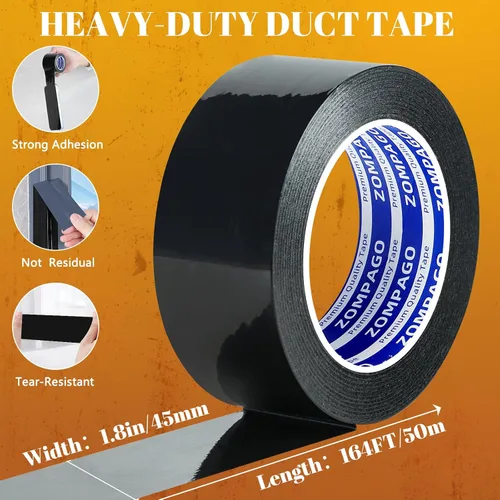 Vista 2 de Reparación de cinta adhesiva impermeable resistente al agua, 1.8 Negro