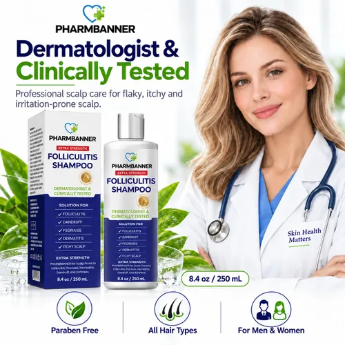 Vista 7 de PHARMBANNER Champú antifúngico para foliculitis, picazón y cuero cabelludo