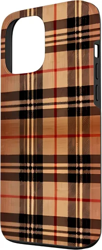 Vista 2 de Funda para iPhone 13 Pro Max marrón, azul marino, negro, naranja, a cuadros, Halloween, otoño, calabazas