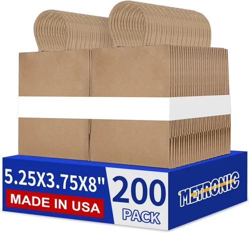 Vista 13 de METRONIC Gift Bags with Handles,16x6x12 Recyclable Brown Paper Bags 50Pcs Marrón