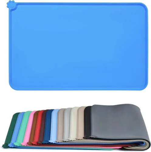 Vista 8 de AUDWUD - Tapete de silicona, impermeable y antideslizante para alimentos de perros y gatos, para tazón de mascotas Marrón Adobe