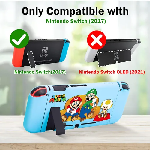 Vista 2 de Xcitifun Designed for Nintendo Switch Case Switch Joy-Con TPU Cases for Girls Boys Kids Cute Kawaii Character Protective Shell Compatible with
