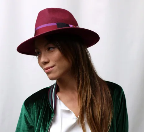 Vista 2 de B Couture Lior Wool Felt Fedora Hat Wide Brim