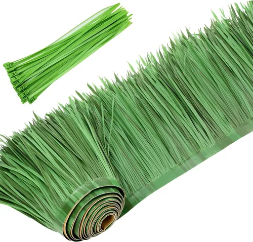Vista 10 de Rollo de paja de palma, rollo de paja de palma, paneles de techo de paja estilo mexicano, techos de paja de tiki hut, palapa, césped ciego de pato