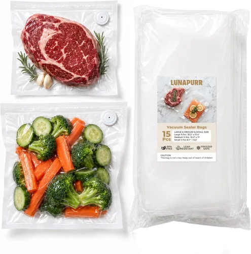 Vista 9 de LUNAPURR 30 bolsas reutilizables selladoras al vacío para alimentos, 10.2 x
