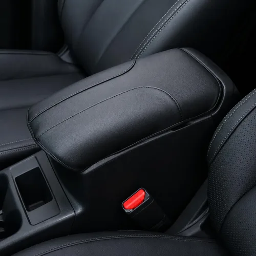 Vista 82 de Great-luck Funda de cuero para consola central, almohadilla para reposabrazos, accesorios de cubierta de caja (costuras rojas) para BMW X1 2023 2024