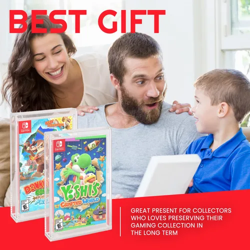 Vista 8 de EVORETRO Acrylic Display Case Compatible for Nintendo Switch Games - Clear Game Box Protector with UV Protection - 4MM Thick Protective Case for