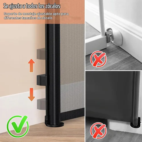 Vista 6 de Puertas retráctiles para bebés de 24 pulgadas de alto para pasar por encima, puertas cortas para perros, puerta para mascotas para cachorros