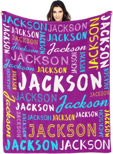 Vista 34 de Manta personalizada con nombre, manta personalizada con nombre y texto para adultos, niños, cumpleaños, Navidad, Día de la Madre, Padre, Día de San
