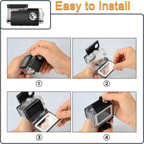 Vista 7 de Carcasa impermeable para GoPro Hero 5 6 7 Negro, carcasa protectora de buceo subacuático con soporte para Go Pro Hero5 6 Hero7 Kit de accesorios