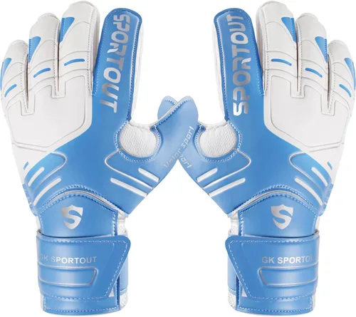 Vista 14 de Sportout Guantes de portero para jóvenes y adultos, agarre fuerte para las paradas más difíciles, con protección en los dedos y látex de 4+3MM