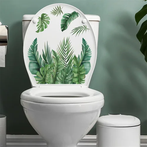 Vista 11 de Generic Calcomanías para tapa de inodoro con diseño de gato que ríe, diseño de gato blanco con dibujos animados, material de PVC impermeable