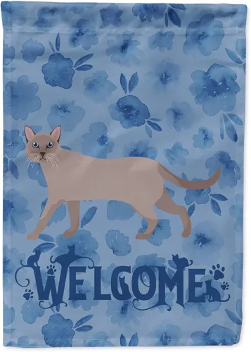 Vista 35 de Caroline's Treasures CK4813CHF - Bandera de bienvenida con gato abisinio azul, manga grande, para porche, para colgar en la pared, poliéster