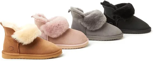 Vista 2 de Dearfoams Fireside Perth Shearling - Pantuflas de bota, forro de piel de oveja, para mujer
