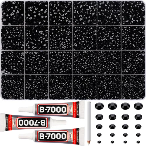 Vista 34 de 11000Pcs Silver Clear Rhinestones Bedazzling Kit, Bedazzled Gems Flatback