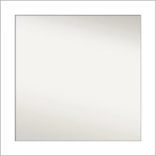 Vista 232 de Amanti Art Espejo de baño blanco para sobre el fregadero, 24 x 26 pulgadas, espejo rectangular blanco y blanco, marco de madera contemporáneo