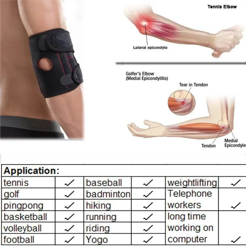 Vista 5 de Yosoo - Correa ajustable de neopreno para tenis, golfistas, codera, brazo