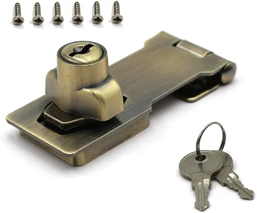 Vista 8 de 2 cerraduras de cerrojo con llave de 4 "x 1-5/8" pestillo de seguridad cerradura de puerta con llave